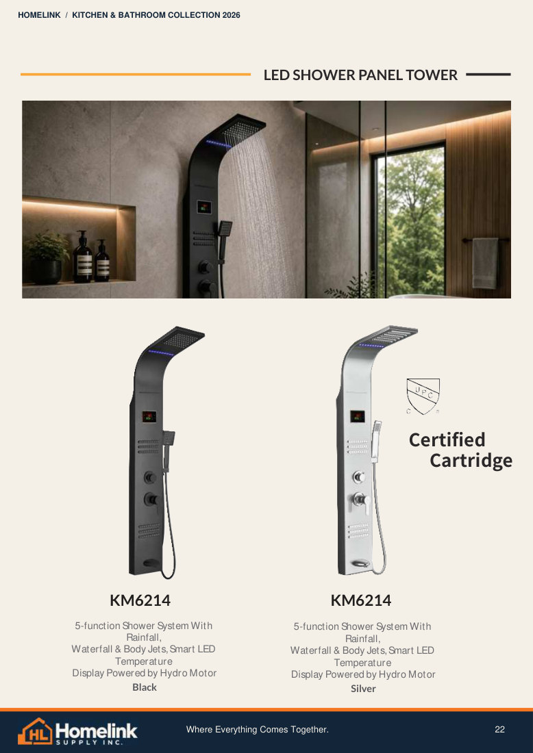 Homelink product catalogue page 22. Open the PDF for text, dimensions and zoom.