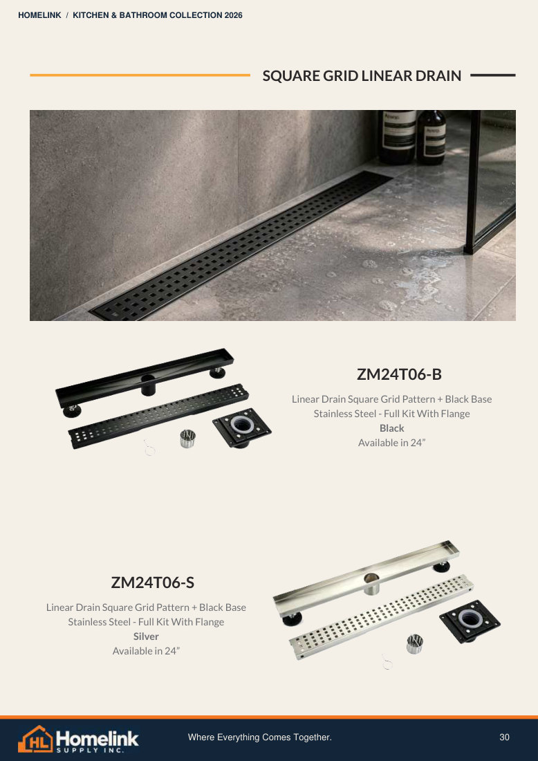 Homelink product catalogue page 30. Open the PDF for text, dimensions and zoom.