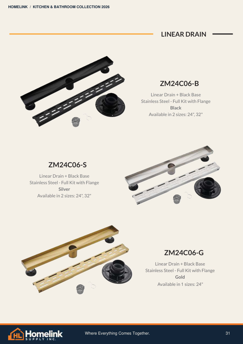 Homelink product catalogue page 31. Open the PDF for text, dimensions and zoom.