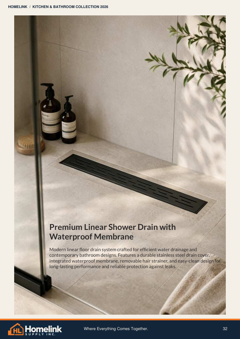 Homelink product catalogue page 32. Open the PDF for text, dimensions and zoom.