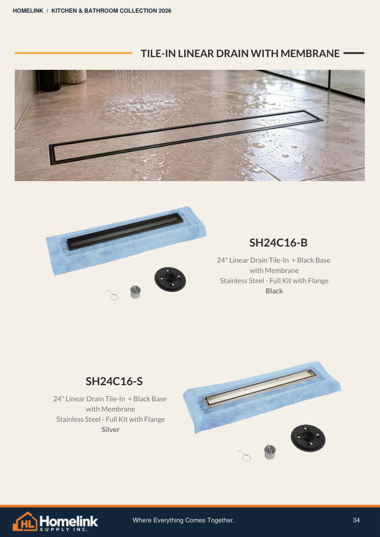 Homelink product catalogue page 34. Open the PDF for text, dimensions and zoom.