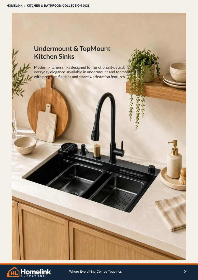 Homelink product catalogue page 4. Open the PDF for text, dimensions and zoom.