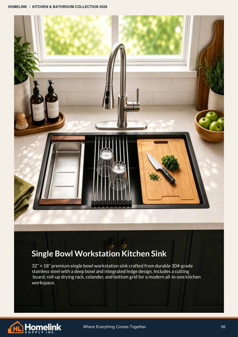 Homelink product catalogue page 6. Open the PDF for text, dimensions and zoom.