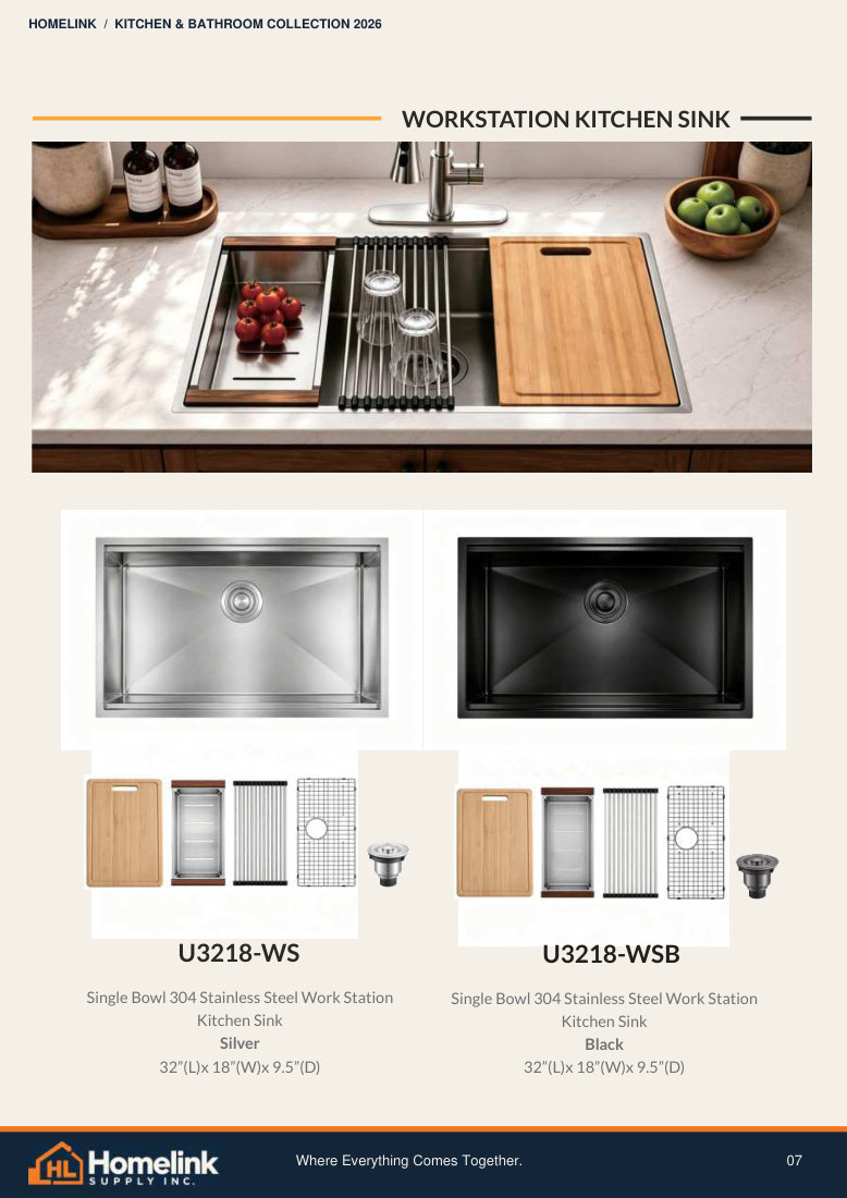 Homelink product catalogue page 7. Open the PDF for text, dimensions and zoom.